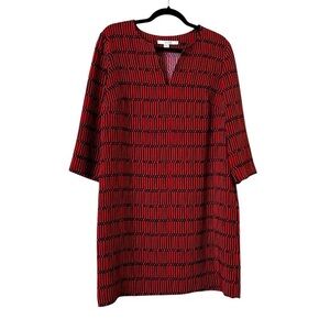 BODEN Easy Red And Black Print Popover Shift Tunic Dress, 8R